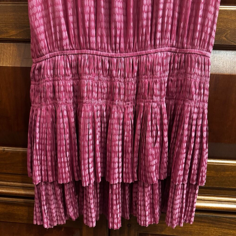 CURRENT AIR Anthropologie Maude Smocked Raspberry Mini Dress Size Small - Picture 10 of 14